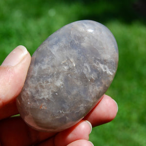 Blue Rose Quartz Crystal Palm Stone