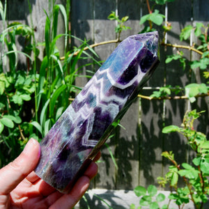 Angel Aura Chevron Dream Amethyst Quartz Crystal Tower