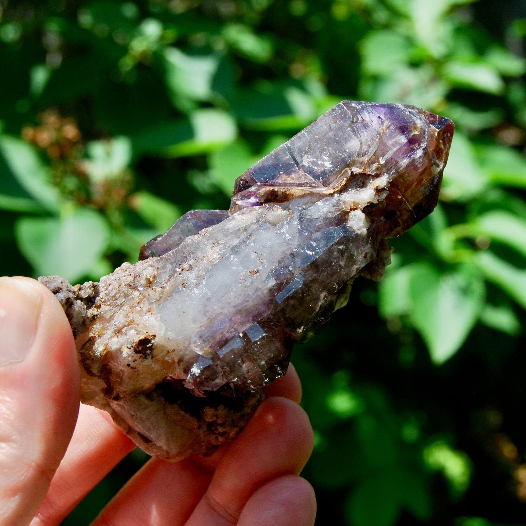 DT ET Elestial Rutile Amethyst Quartz Crystal Scepter, Gemmy Smoky Chiredzi Amethyst, Zimbabwe