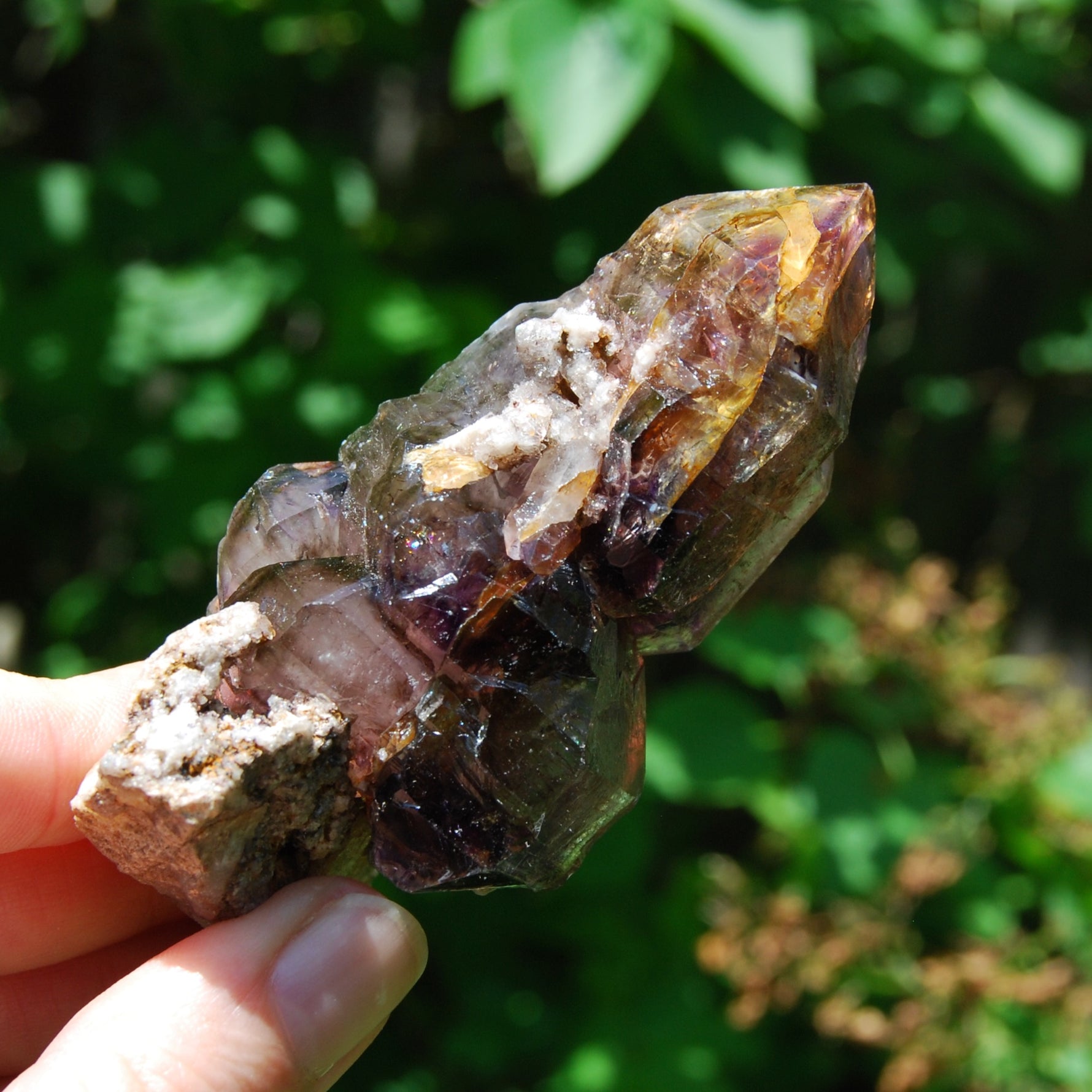 DT ET Elestial Rutile Amethyst Quartz Crystal Scepter, Gemmy Smoky Chiredzi Amethyst, Zimbabwe