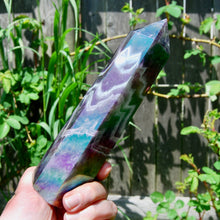 Load image into Gallery viewer, Angel Aura Chevron Dream Amethyst Quartz Crystal Tower
