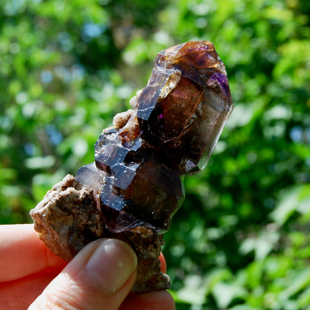 DT ET Elestial Rutile Amethyst Quartz Crystal Scepter, Gemmy Smoky Chiredzi Amethyst, Zimbabwe
