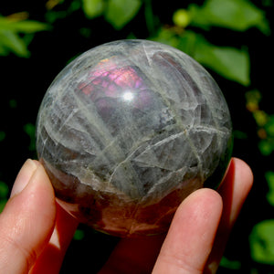 2.5in 375g Large Purple Labradorite Crystal Sphere, Madagascar