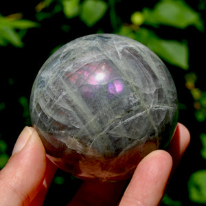 2.5in 375g Large Purple Labradorite Crystal Sphere, Madagascar