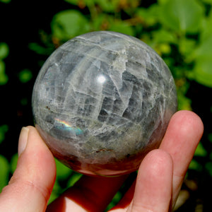 2.5in 375g Large Purple Labradorite Crystal Sphere, Madagascar