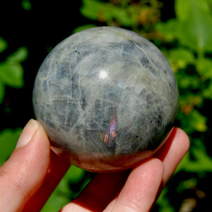 2.5in 375g Large Purple Labradorite Crystal Sphere, Madagascar