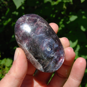 Gem Lepidolite Crystal Palm Stone