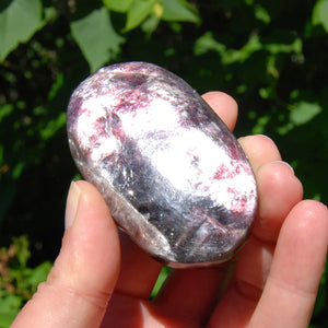 Gem Lepidolite Crystal Palm Stone