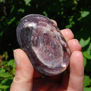 Gem Lepidolite Crystal Palm Stone