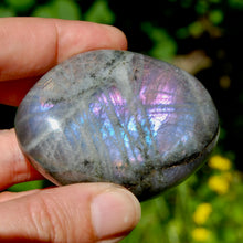 Load image into Gallery viewer, Purple Labradorite Crystal Palm Stone
