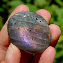 Load image into Gallery viewer, Purple Pink Labradorite Crystal Palm Stone
