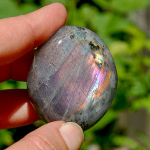 Purple Pink Labradorite Crystal Palm Stone