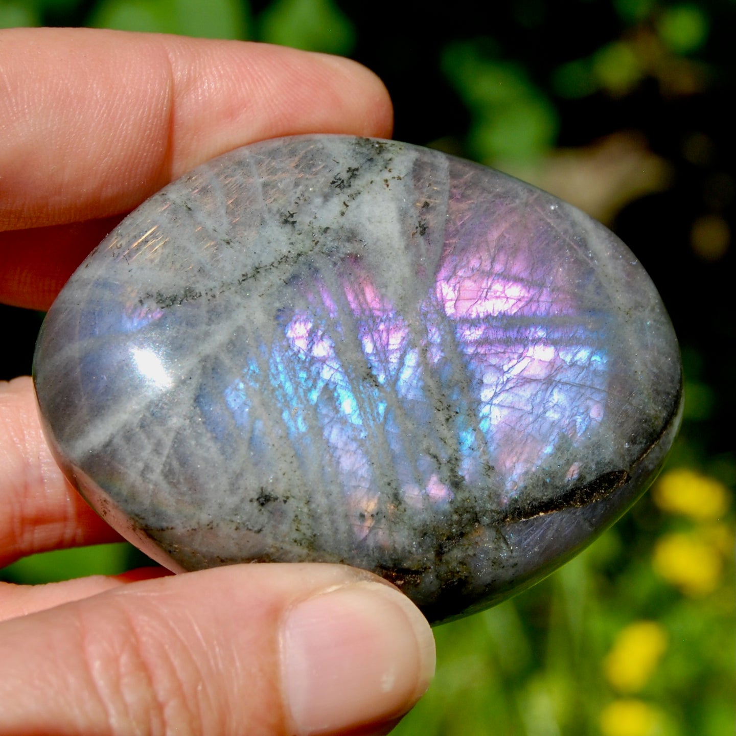 Purple Labradorite Crystal Palm Stone