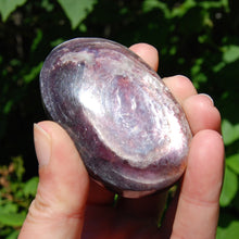 Load image into Gallery viewer, Gem Lepidolite Crystal Palm Stone
