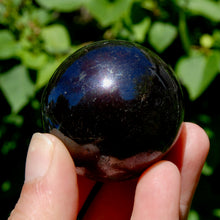 Load image into Gallery viewer, RARE PURPLE Covellite Pyrite Crystal Sphere, Peru
