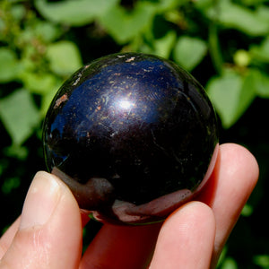 RARE PURPLE Covellite Pyrite Crystal Sphere, Peru