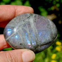 Load image into Gallery viewer, Purple Labradorite Crystal Palm Stone
