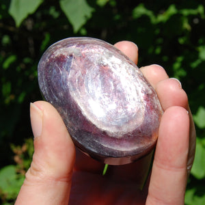 Gem Lepidolite Crystal Palm Stone