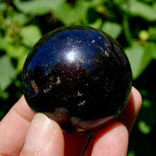 Load image into Gallery viewer, RARE PURPLE Covellite Pyrite Crystal Sphere, Peru
