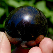 Load image into Gallery viewer, PURPLE Covellite Pyrite Crystal Sphere, Peru
