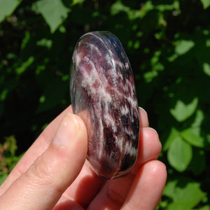 Gem Lepidolite Crystal Palm Stone