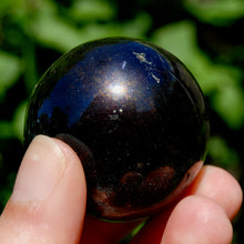 Load image into Gallery viewer, PURPLE Covellite Pyrite Crystal Sphere, Peru
