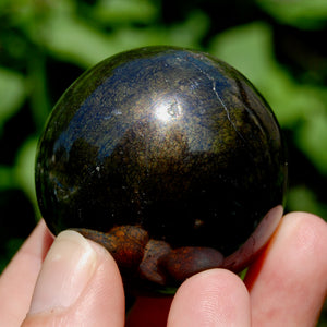 PURPLE Covellite Pyrite Crystal Sphere, Peru