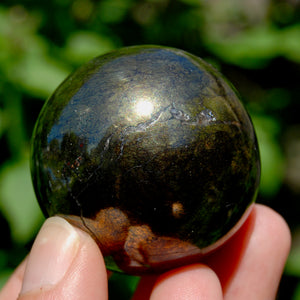 PURPLE Covellite Pyrite Crystal Sphere, Peru