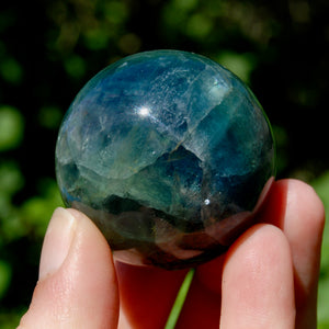 Blue Fluorite Crystal Sphere