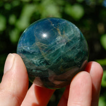 Load image into Gallery viewer, Blue Fluorite Crystal Sphere
