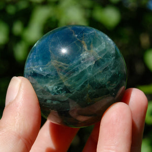 Blue Fluorite Crystal Sphere