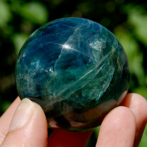 Blue Fluorite Crystal Sphere