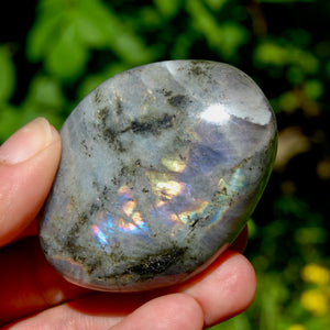 Purple Labradorite Crystal Palm Stone