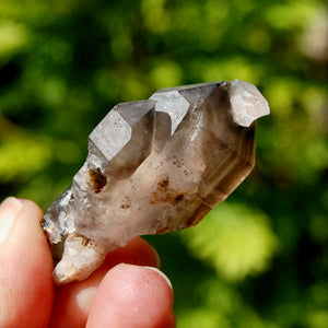 RARE DT Cross Smoky Amethyst Quartz Crystal Elestial Scepter Tantric Twin