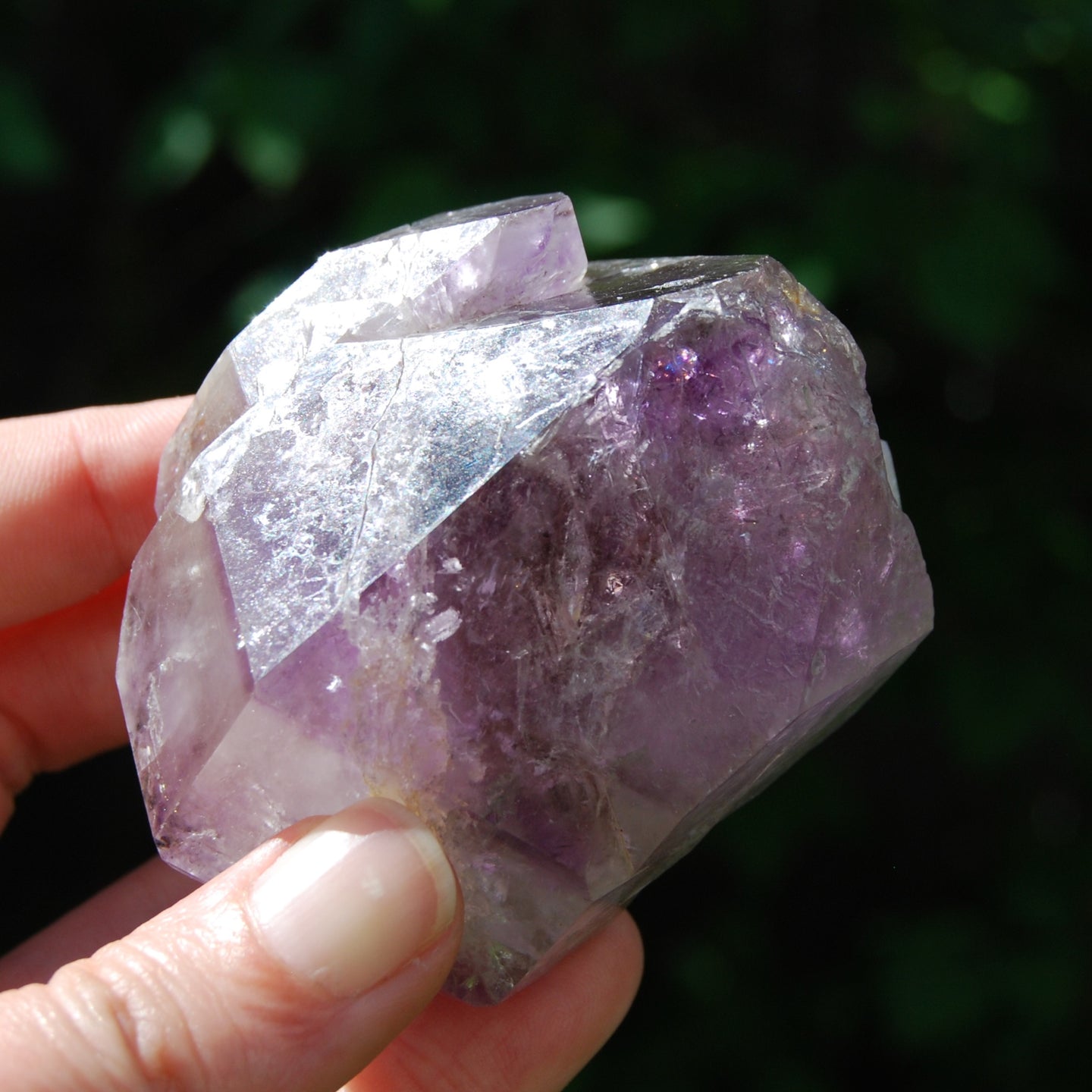 DT ET Tantric Twin Elestial Window Amethyst Quartz Crystal, Mali