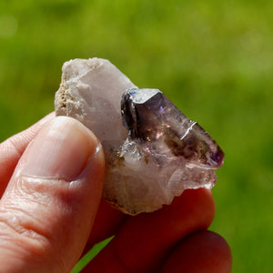 DT Tantric Twin Smoky Amethyst Quartz Crystal Cluster