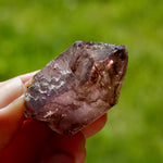 Smoky Elestial Amethyst Quartz Crystal Scepter, Specular Hematite Lepidocrocite, Zimbabwe
