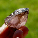 Smoky Elestial Amethyst Quartz Crystal Scepter, Specular Hematite Lepidocrocite, Zimbabwe