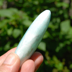 Caribbean Blue Calcite Crystal Palm Stone