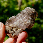Smoky Amethyst Quartz Crystal Elestial, Specular Hematite Lepidocrocite
