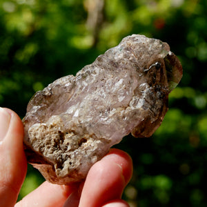 Smoky Amethyst Quartz Crystal Elestial, Specular Hematite Lepidocrocite