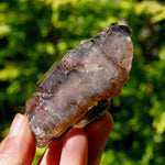 Smoky Amethyst Quartz Crystal Elestial, Specular Hematite Lepidocrocite, Zimbabwe