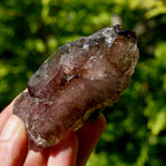 Smoky Amethyst Quartz Crystal Elestial, Specular Hematite Lepidocrocite, Zimbabwe