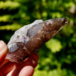 Smoky Amethyst Quartz Crystal Elestial, Specular Hematite Lepidocrocite, Zimbabwe