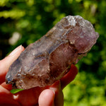 Smoky Amethyst Quartz Crystal Elestial, Specular Hematite Lepidocrocite, Zimbabwe