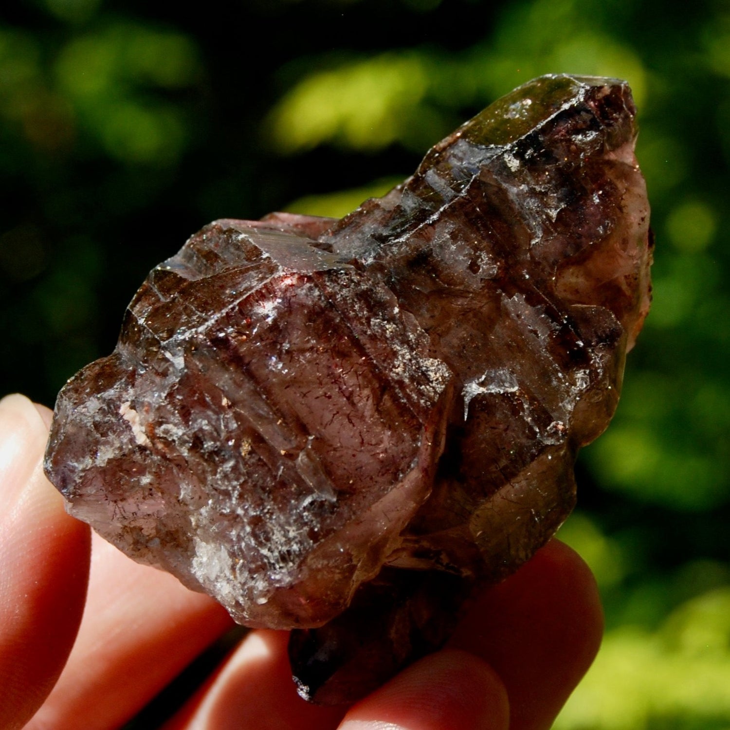 Smoky Amethyst Quartz Crystal Self Standing Elestial