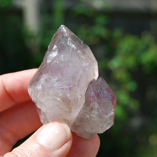 DT ET Tantric Twin Elestial Window Amethyst Quartz Crystal, Mali