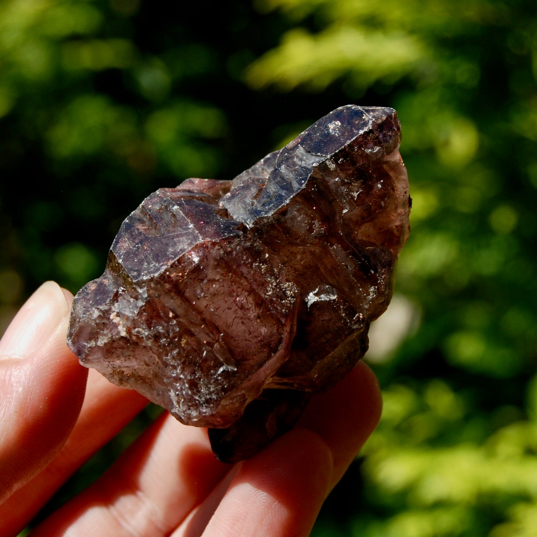 Smoky Amethyst Quartz Crystal Self Standing Elestial