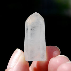 White Amphibole Quartz Crystal Mini Tower, Angel Phantom Quartz, Brazil