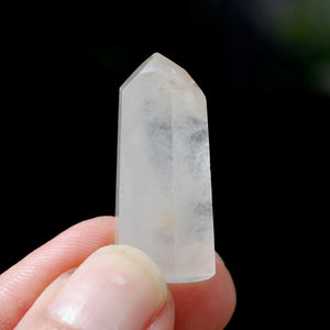 White Amphibole Quartz Crystal Mini Tower, Angel Phantom Quartz, Brazil